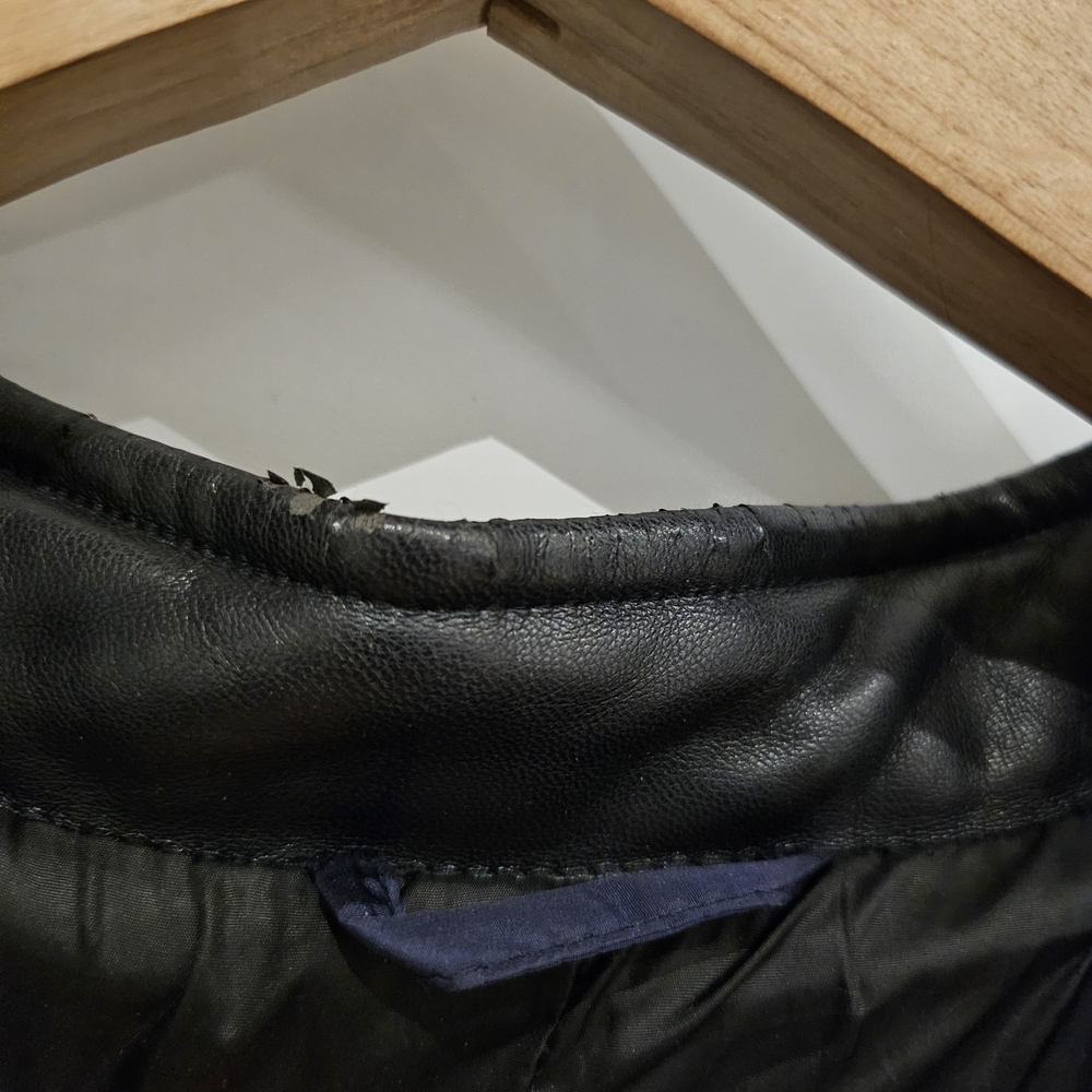 Zara Men's Quilted Black and Navy Jacket - Picture 8 of 10